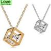 Personality New Love Cube Three -Dimensional Ladies Necklace Fashion Trend Popular Unique Anniversary Gift Is A Woman