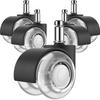 Office Chair Caster Wheels,Set of 5, 2 In Double Casters, Twin Ball Bearing Replacement Computer Desk Chair Wheel, Heavy Duty Rubber Caster