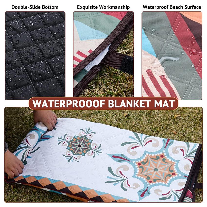 150*200cm/200*200cm Outdoor Picnic Blanket, Foldable Blanket Checkered Picnic Mat, Suitable for Beach, Camping, Lawn Park Accessories