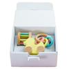 Edutē Baby Gift Set: Duck Teething Toy, Pacifier, Rattle, and Wooden Rattle Toy for 0 Year Olds, Baby Shower Gift