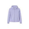 Solid Color Zip-Up Hooded Fleece Jacket Women Jackets Yangxu-Purple 162347718-3