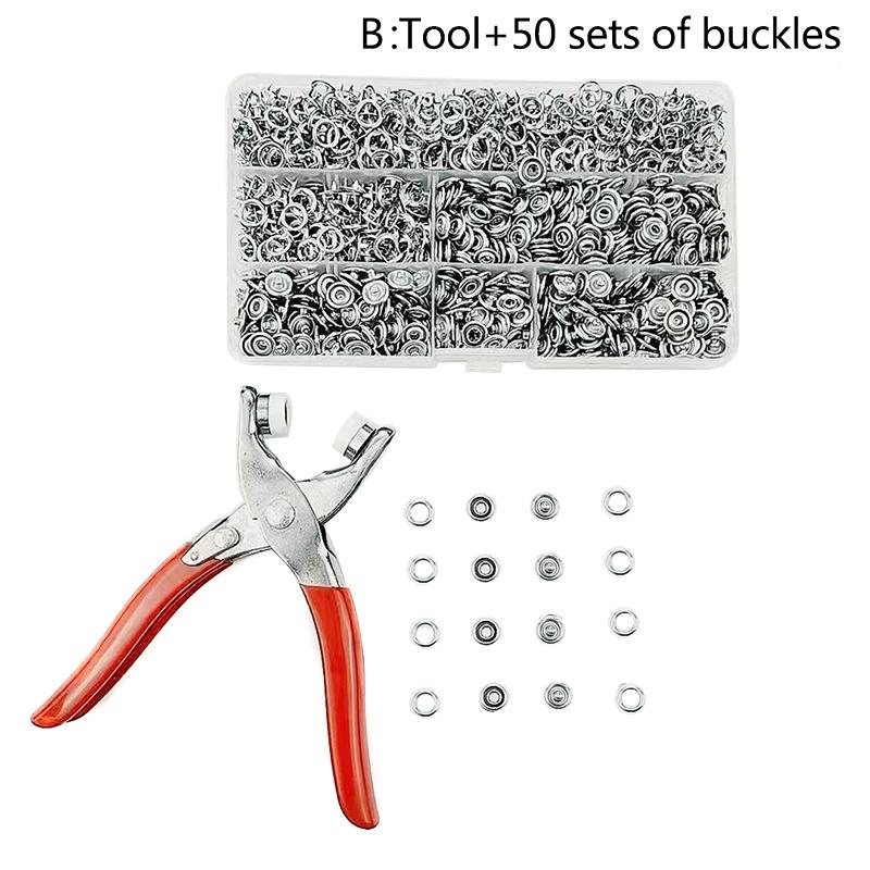 Sets Snap Fasteners Kit Tool, Metal Snap Buttons Rings with Fastener Pliers Press Tool Kit for Clothing Sewing