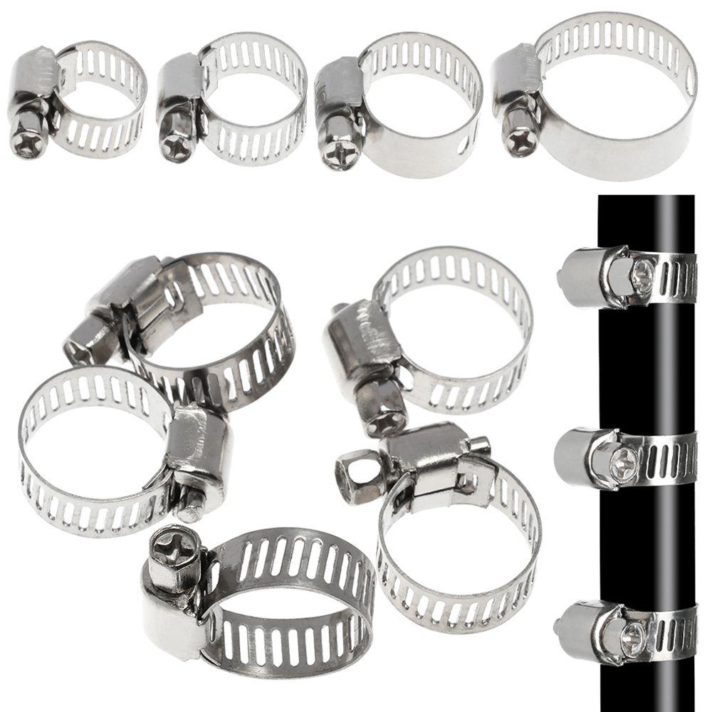 10 Pcs Welding Useful Repair Tool Exhaust Hardware Pipe Clip T Bolt Stainless Steel Hose Clamps