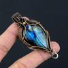 Labradorite Gemstone Pure Copper Wire Wrapped Handmade Pendant Jewelry