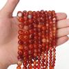 Round Natural Stone Beads Red Spacer Beads DIY Jewelry Making Round Agate Striped Beads  Necklace