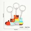 Cute Cartoon Animal Family Trio Wooden Puzzle Keychain Pendant