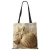Ladies Shoulder Bag Blue Ocean Starfish Beach Sand Prints Tote Bag Linen Fabric Beautiful Casual Practical Handbag