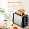2 Slices Double Side Baking Toaster Stainless Steel Mini Breakfast Toaster Wide Slot 6 Toast Settings Kitchen Cooking Appliances