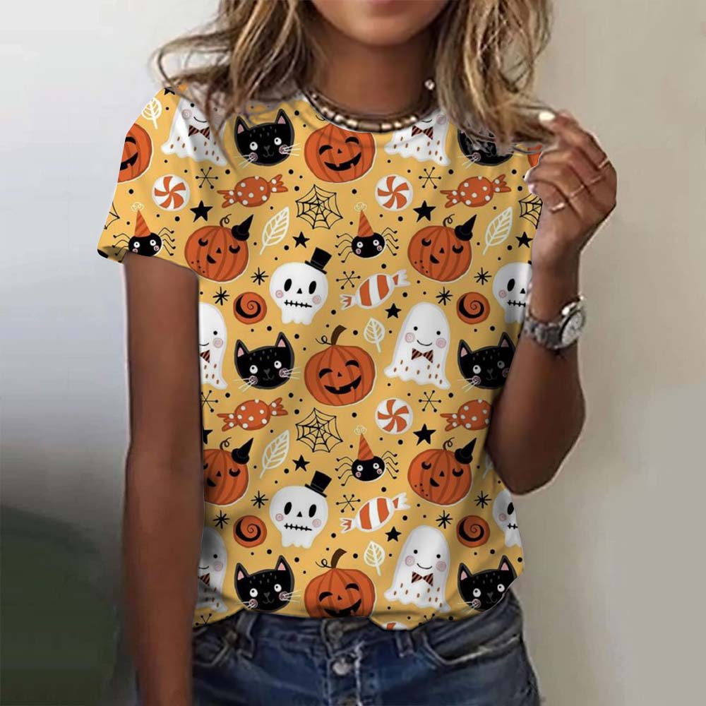 Женская футболка с милой тыквенной головой и 3D-принтом, футболка большого размера, летняя новая модная женская одежда Y2k, женские топы, футболки