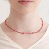 Halden Square Ball Beads Necklace (N035_red)