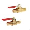 2Pcs 1/4'' Brass Shut-Off Drain Fluid Full Port