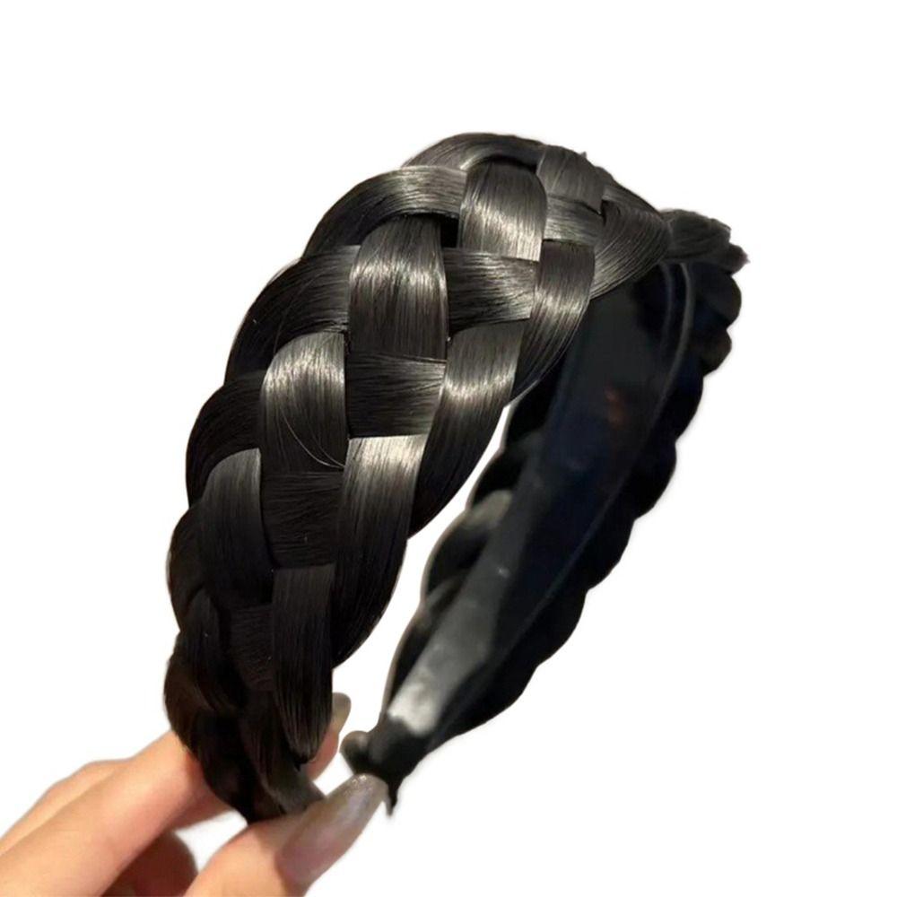 Hot Thickened Wide Braid Wig Braid Headband Hair Hoop Wide-Brimmed Hair Hoop Wig Hairband