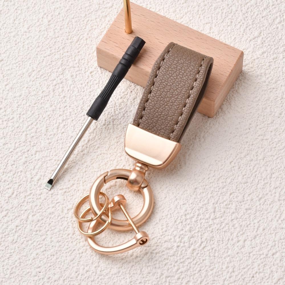 Cute Small Keychains for Women Rose Golden Metal Ring Clasp Keychain with Mini Screwdriver Bag Decoration Pendant
