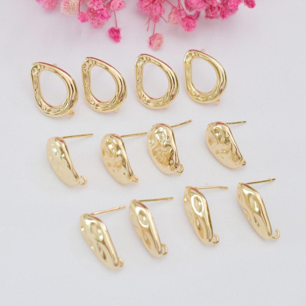 10 шт. 14-каратного золота обернутые в золотую оболочку серьги-гвоздики особой формы в стиле барокко с холодным ветром из серебра 925 пробы сделай сам серьги ручной работы аксессуары материал