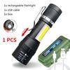 New Outdoor 3 Style Flashlight USB Rechargeable XPE Outdoor Light COB Mobile Phone Strong Light Flashlight Night Emergency Light