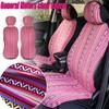 2x Car Front Seat Covers Universal Auto Protector Full Set Boho Ethnic Style