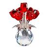 Yousheng Faux Crystal Rose Flower Ornament Handmade Bouquet Figurine Mini Flower Vase Decoration Wife Girlfriend Women Wedding Anniversary Birthday