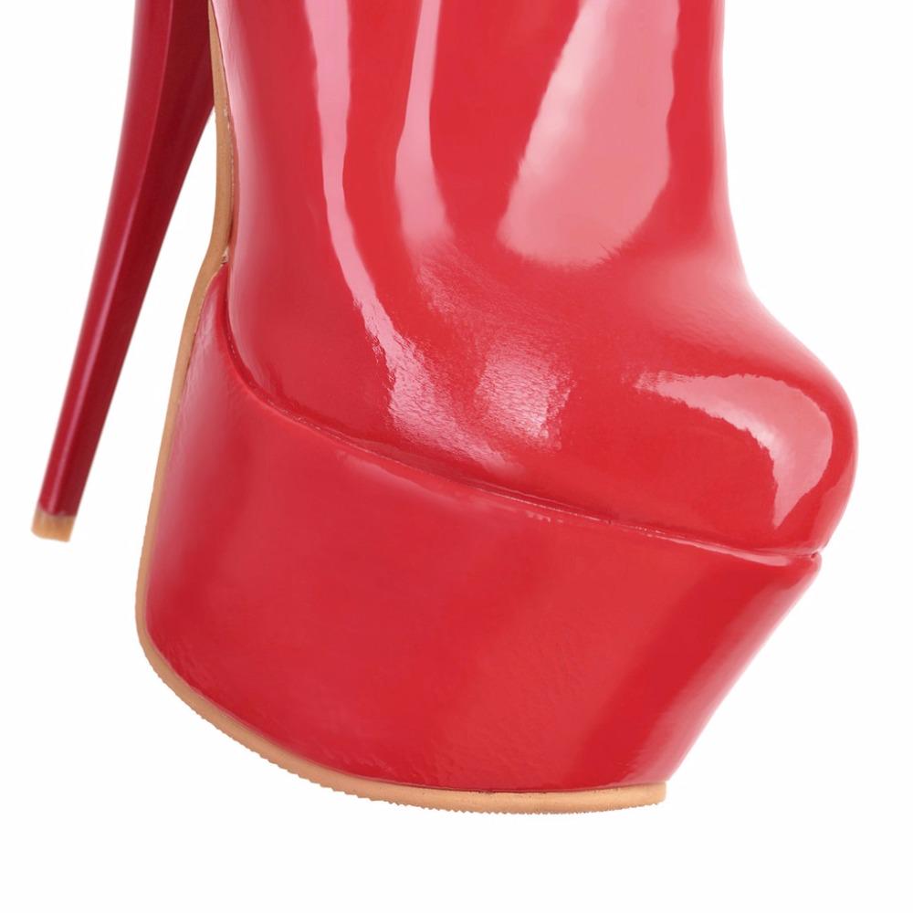 Красные сапоги выше колена женские экстремально высокие каблуки на платформе высокие сапоги сексуальные танцевальные ночные клубы вечеринки фетиш обувь большой размер 45 48