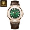 Luxury Casual Watch Top Brand Fashion Square Dial Stainless Steel Calendar Luminous Waterproof Men Watch Male Clock