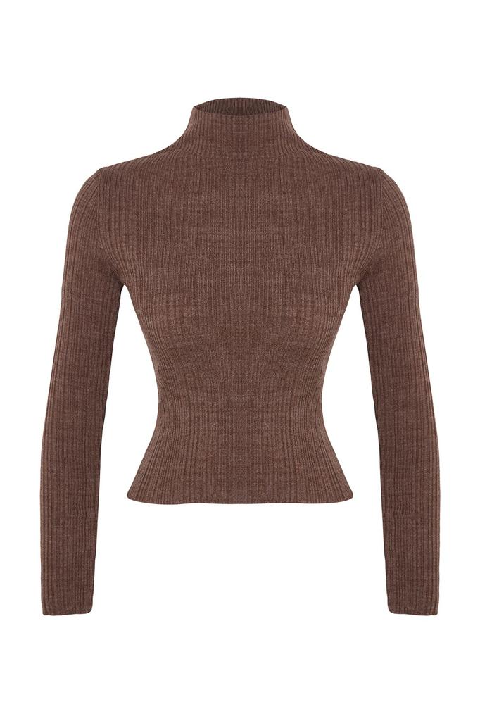 Women's Elegance Style Sweater Mink High Collar Knitwear Sweater