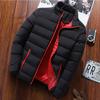 Men's Casual Waterproof Windbreaker Jacket Winter Warm Autumn Zip-Up Men's Coat Solid Color Large Size