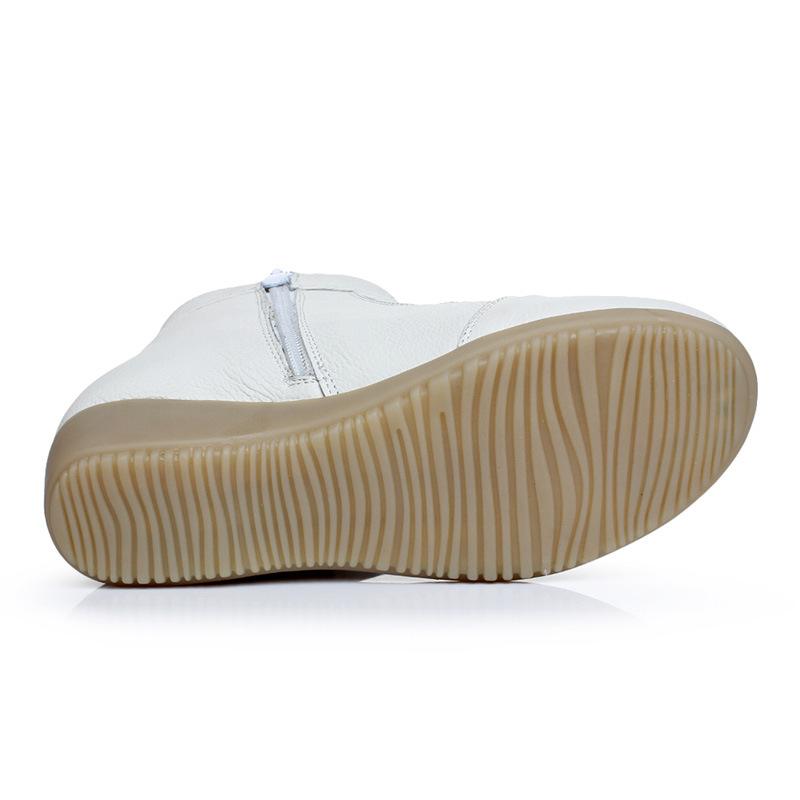 Fashion GKTINOO Genuine Leather Cow Women Ankle Boots Warm Fur Waterproof Slip On Wedge Comfortable Booties Autumn Winter Shoes Non Slip