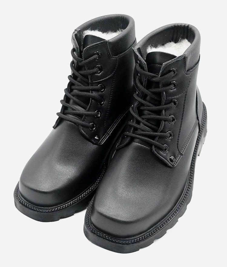 Men's Genuine Leather Winter Boots - Non-Slip, Thickened Cowhide and Wool for Cold Protection