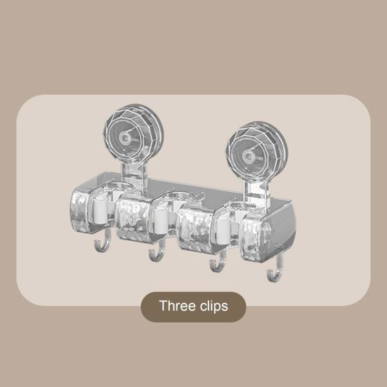 Wall Mount Mop Gripper Broom Holder Strong Load-Bearing Simple Installation Anti-Slip Mop Handle Hanger Dustpan Broom Organizer