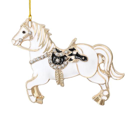 Horse Christmas Ornaments Sparkly Rhinestone Horse Hanging Decoration Acrylic Christmas Tree Ornament for Winter Xmas Party Supplies Holiday Home