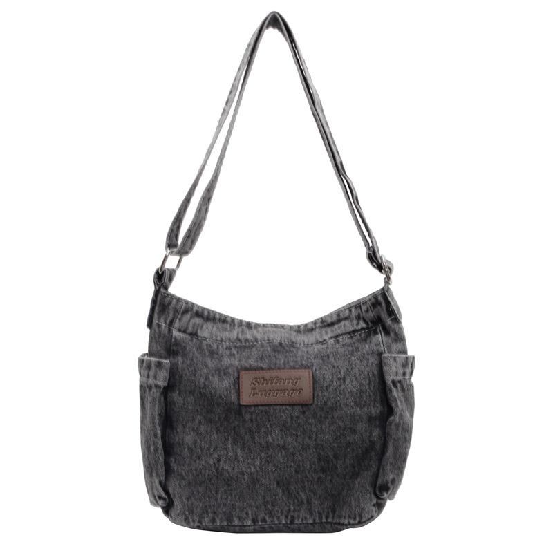 Denim Bag Retro Simple Harbour Style Canvas Shoulder Bag Casual Student Crossbody Bag
