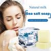60/100g Sea Salt Soap Cleaner Removal Pimple Pores Acne Treatment Goat Milk Moisturizing Face Wash Soap Base Skin Care