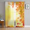 Thanksgiving Autumn Wild Flowers Voile Curtains For Bedroom Tulle Window Curtain For Living Room Sheer Curtains Blinds Drapes