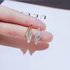Fully Diamond Leaf Earrings for Women  Sterling Silver Korean Simple Temperament Earrings New Trendy Niche Versatile Earrings