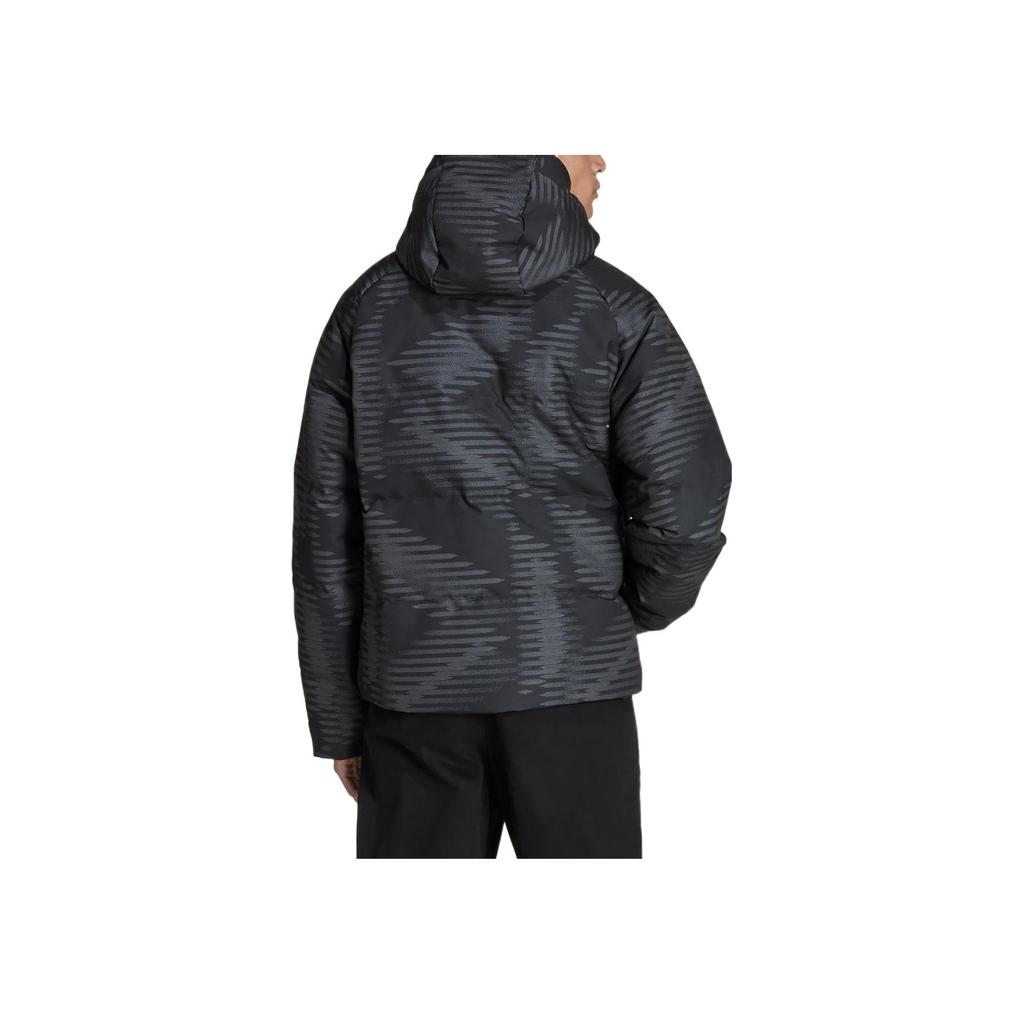 Adidas DFB Down Jacket With Hood And Zipper Men Outerwear Black Grey HF4066