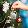 Christmas Teapot Ornament Vintage Christmas Tea Cup And Pot Hanging Decor with Pouring Tea Effect Gift for Tea Lovers