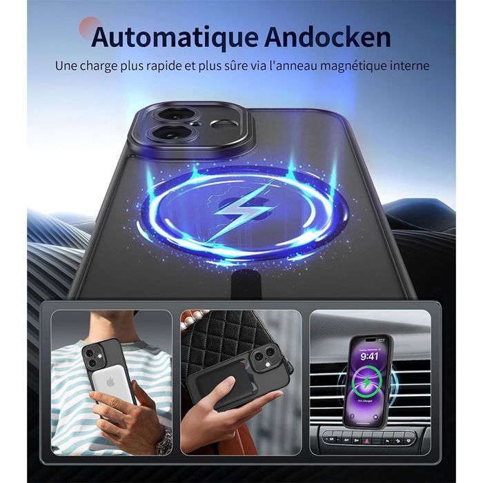 Protective Case - BOOLING - for iPhone 17 Pro Max - Shockproof - With Magnetic Circle - 2 Tempered Glasses