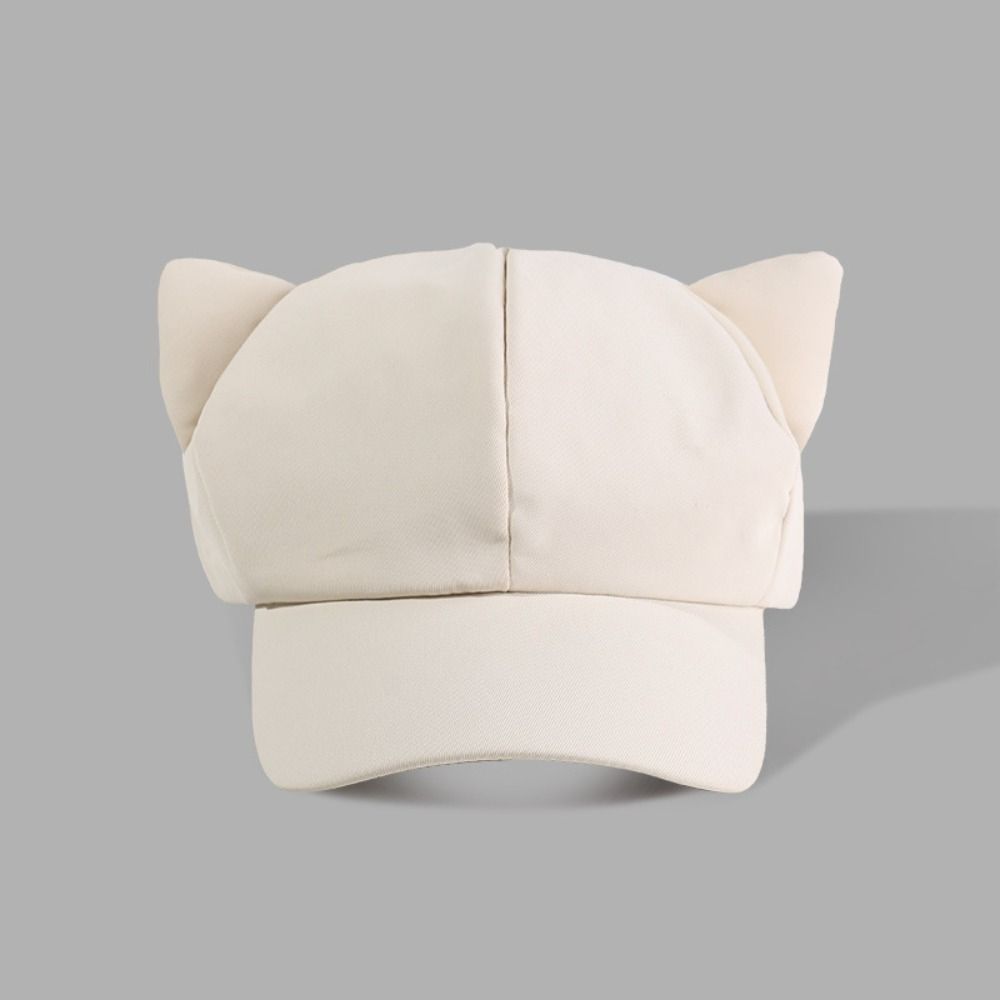 Casual Y2k Cat Ear Hat Korean Peaked Cap Lovely Women's Baseball Hat  Girl