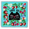 Anna Sui Chenille Handkerchief for Women Handkerchief Towel Hand Towel "CAT" (Blue / 25cm) Women's 000478-0002-01