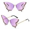Eyewear Diamond Ladies Shades Bling Sun Glasses Butterfly Sunglasses Purple Sunglasses for Women