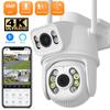 2024 New 8MP EU 4K Dual Lens WIFI PTZ IP CCTV Security Camera Real Time Dual Screen Ai Auto Tracking Body Detection Outdoor Waterproof Surveillance