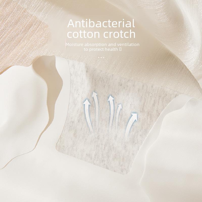 Seamless Mid-Waist Ice Silk Breathable Briefs for Women