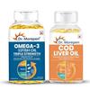 DR. MOREPEN Combo of Omega 3 Fish Oil Capsules Softgel 1250 Mg and COD Capsules for Men & Women, 260 Grams
