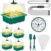 Grow Light with Seed Starter Tray Full Spectrum 5 PCS Seeding Kit Tools Germination Growing Lamp for Indoor Greenhouse 12 Cells