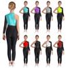 Kids Girls One Shoulder Long Sleeve Ballet Dance Leotard Workout Full Body Suit Gymnastics Jumpsuits Figure Skating Costume