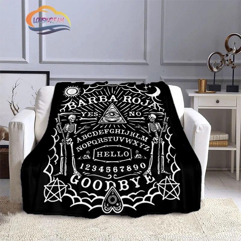 Satanic Gothic Witchcraft Blanket Ouija Board with Hands Occultism Flannel   Soft Four Seasons Portable Camping