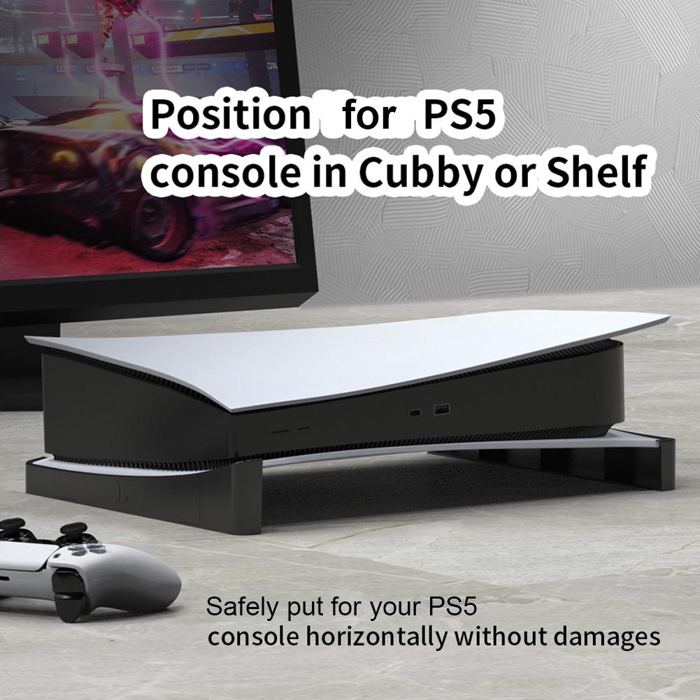 For PS5 Slim Holder Horizontal Bracket Stand With 4-Port USB Hub Base for PS5 Slim Disc & Digital Game Console Dock Mount Holder