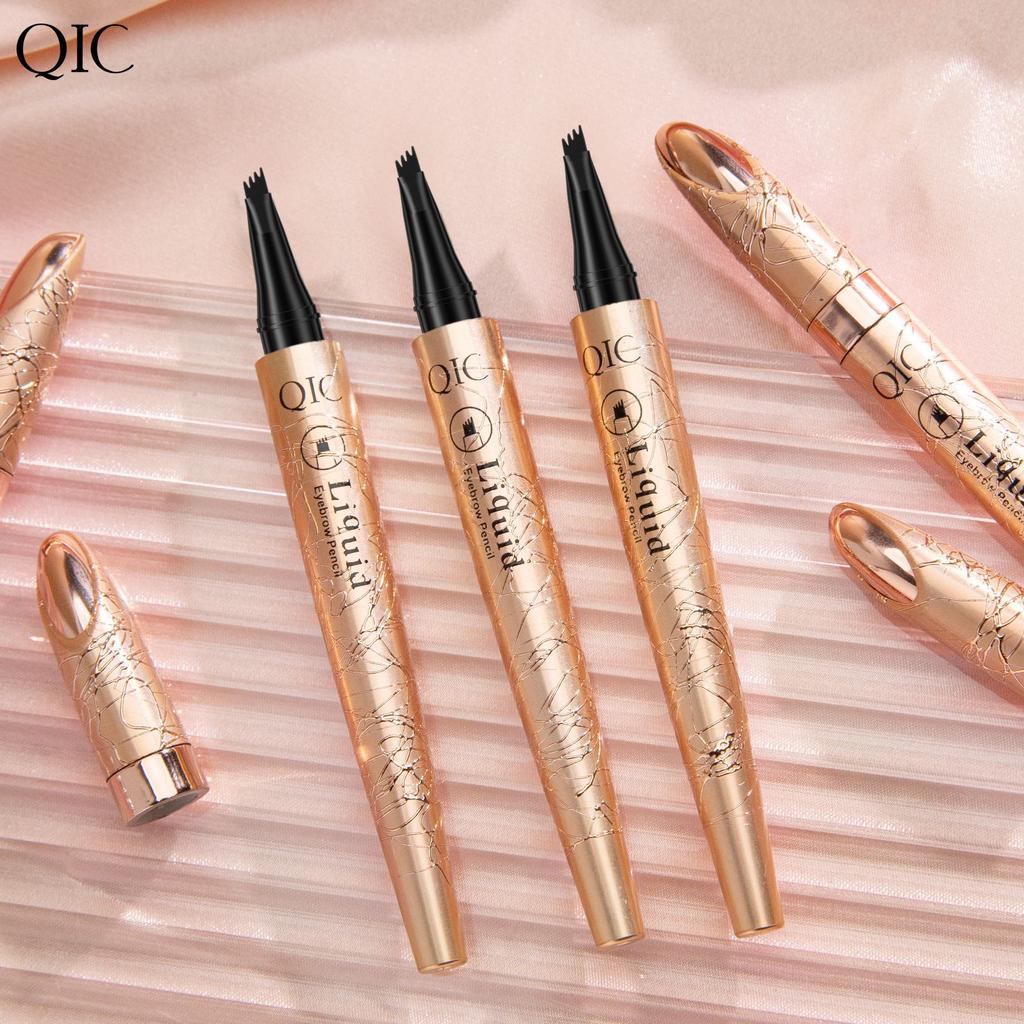 Miniature Fork Head Four-headed Eyebrow Pencil Liquid Natural Waterproof and Sweat-proof Not Smudged Brown Eyebrow Pencil