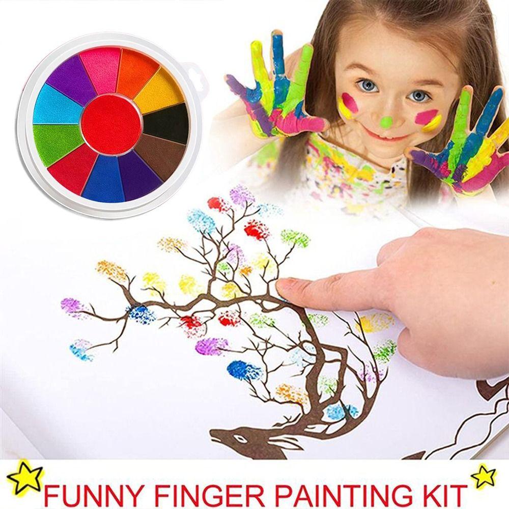 Clear Stamping Finger Painting Inkpad Quick-drying Graffiti Inkpad DIY Painting Ink Pad Children