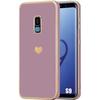 Protective Case - Samsung - Galaxy S9 - Purple - Silicone - Shockproof with Heart Pattern