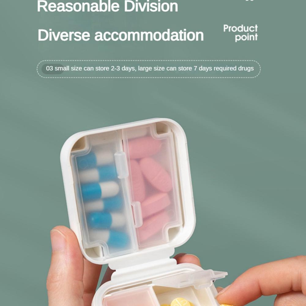 PP+silicone Travel Pill Organizer Double Sealing Medicine Container Case Medicine Box Travel